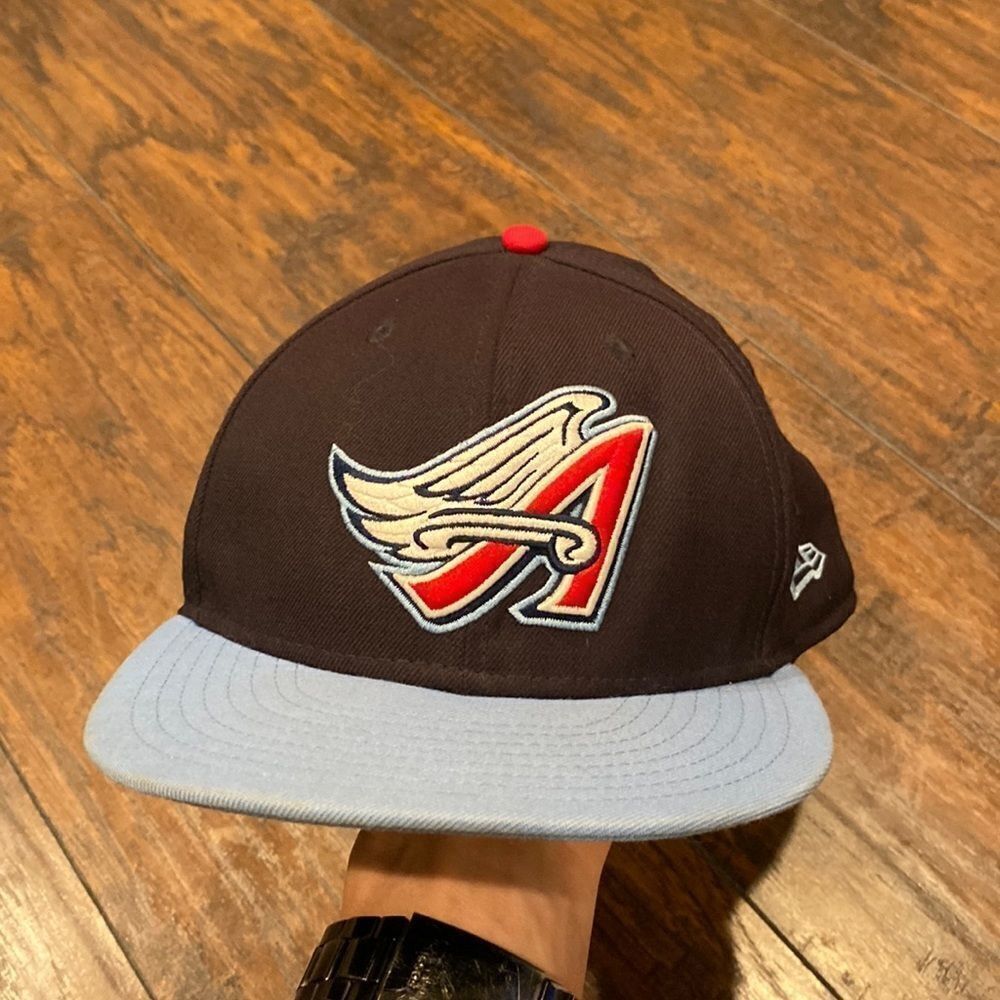 RARE Anaheim Angels Alternate Logo DOLLA New Era‎ 7 1/4" Fitted Hat MLB Cap EUC